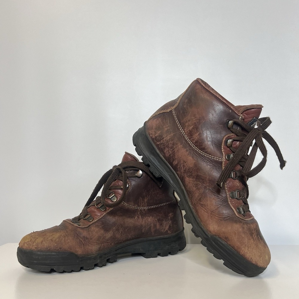 Vintage Vasque Sundowner Made In Italy GTX Leather Hiking Boots Maroon Men's 9 D